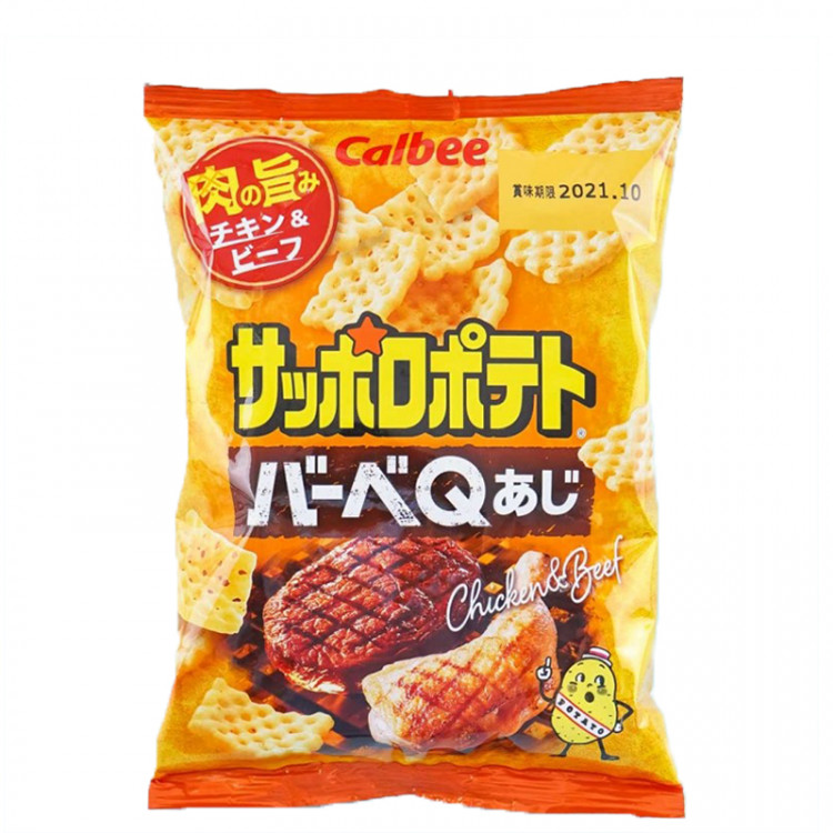 Снеки картофельные со вкусом барбекю Calbee, 80 гр