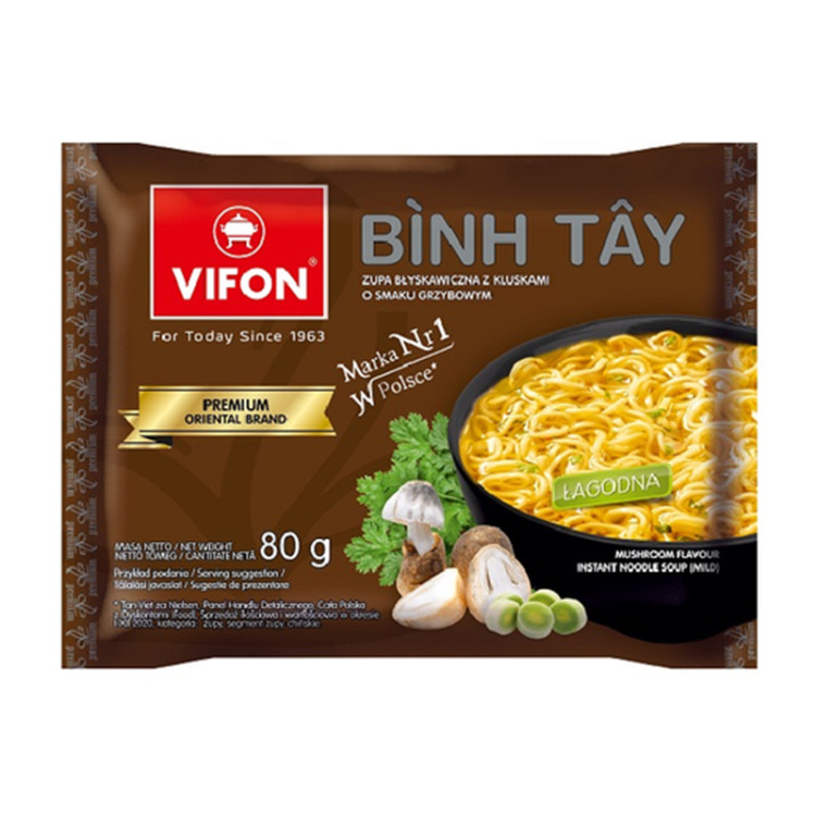 Лапша б/п Бин Тай Премиум VIFON  с грибами, м/у 80 г