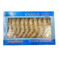 Черная тигровая креветка с головой в панцире мороженая 16/20, 1 кг.