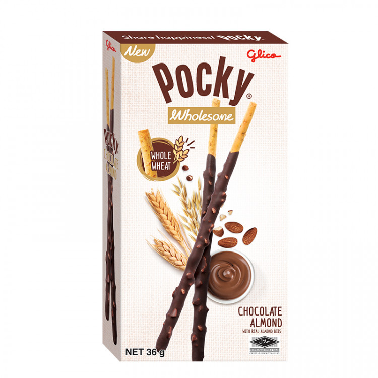 ПОКИ с миндалем и шоколадом Glico, 36 гр