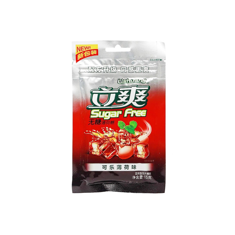 Леденцы мятные без сахара со вкусом колы Lishuang, 15 г