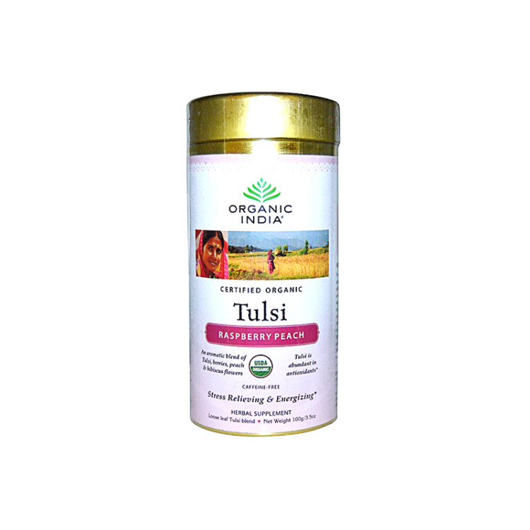 Чайный напиток базиликовый с малиной и персиком, 100 гр