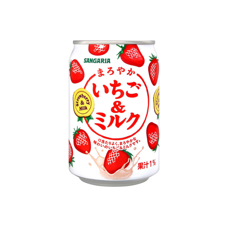 Напиток Клубника с молоком Sangaria, ж/б 275 мл