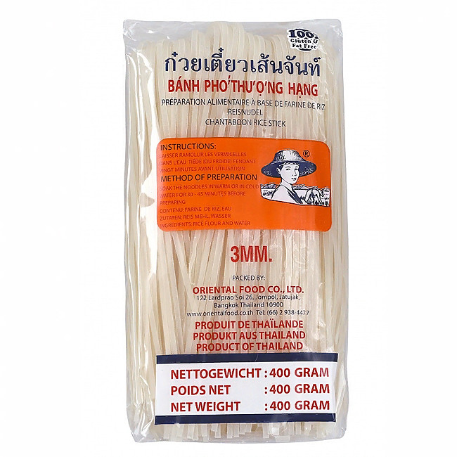 Лапша рисовая 3 мм Oriental Food, 400 г