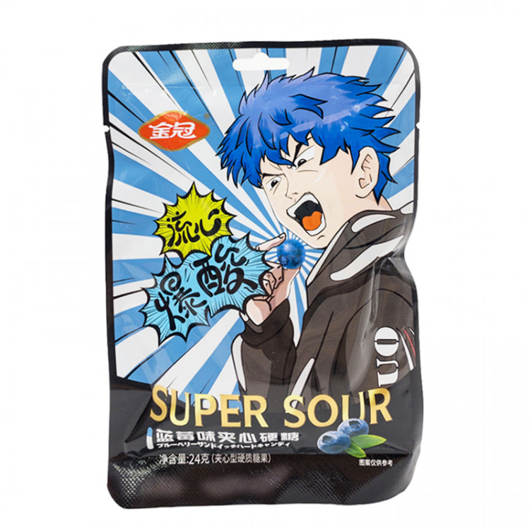 Конфеты фруктовые супер кислые Черника, 24 гр