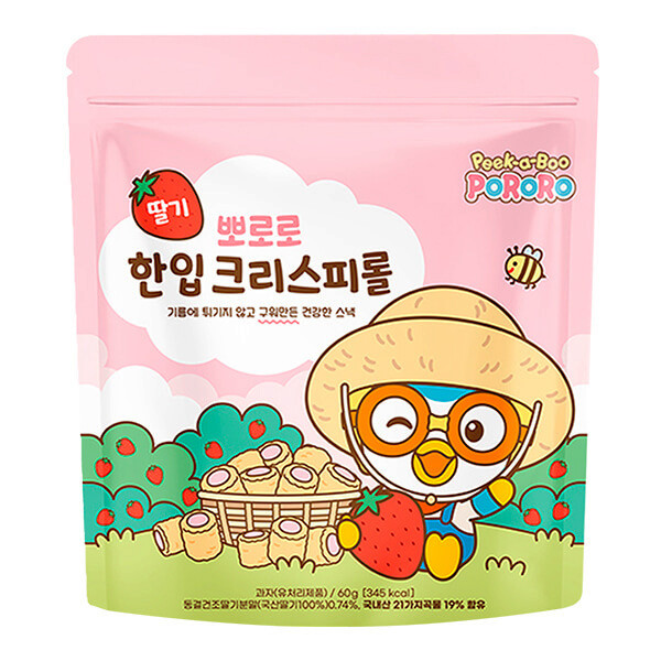 Ролл хрустящий Пороро мини со вкусом клубники, 60 гр