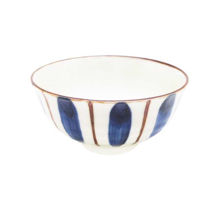 Тарелка глубокая с синими лепестками, 1 шт