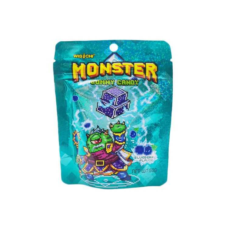 Конфеты жевательные Monster со вкусом голубики Wischi, 50 г