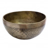 Поющая чаша кованая с буддийскими символами (17 см, нота: Ля)