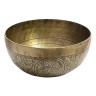 Поющая чаша кованая с буддийскими символами (20 см, нота: Ре)