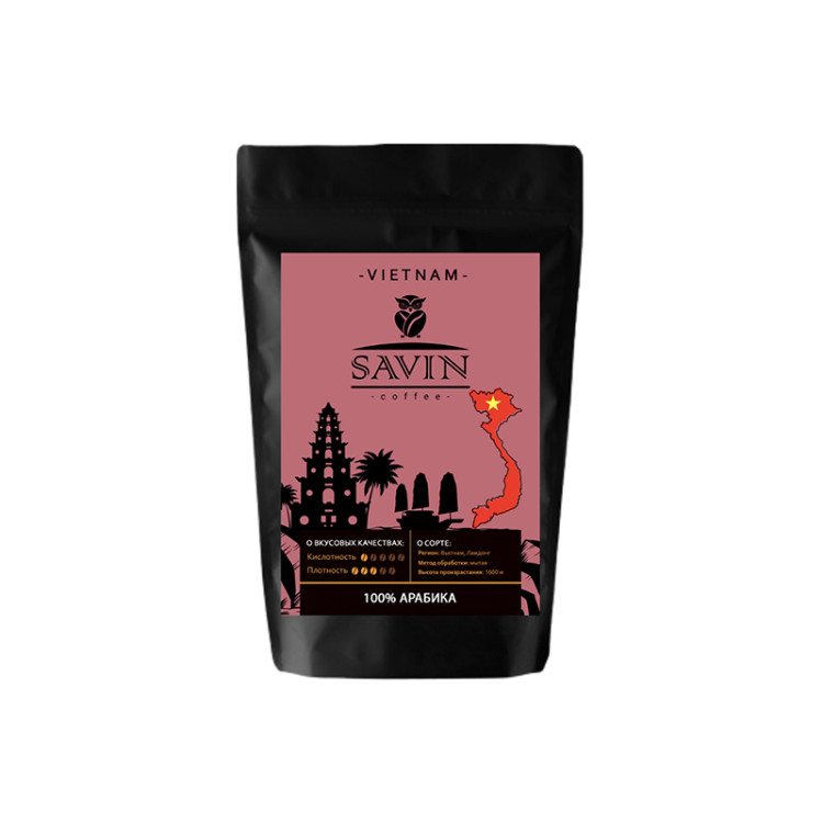 Кофе зерновой Вьетнам Lamdong 100% арабика, 250 г