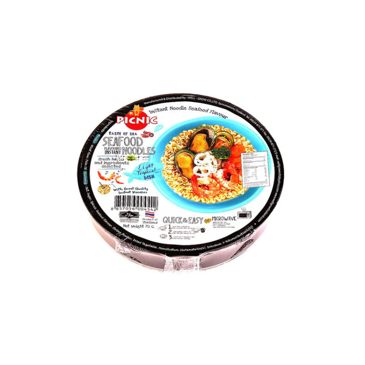 Лапша б\п Picnic со вкусом морепродуктов, 70 гр