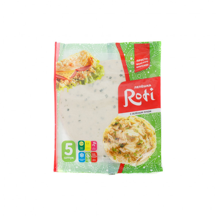 Лепешка Роти с зеленым луком 5 шт, 450 г
