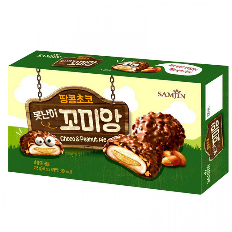 Моти шоколадное Samjin с ореховой начинкой, 216 г