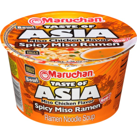 Лапша б\п Маручан Боул Тэйст азиатский с мисо, 96 гр