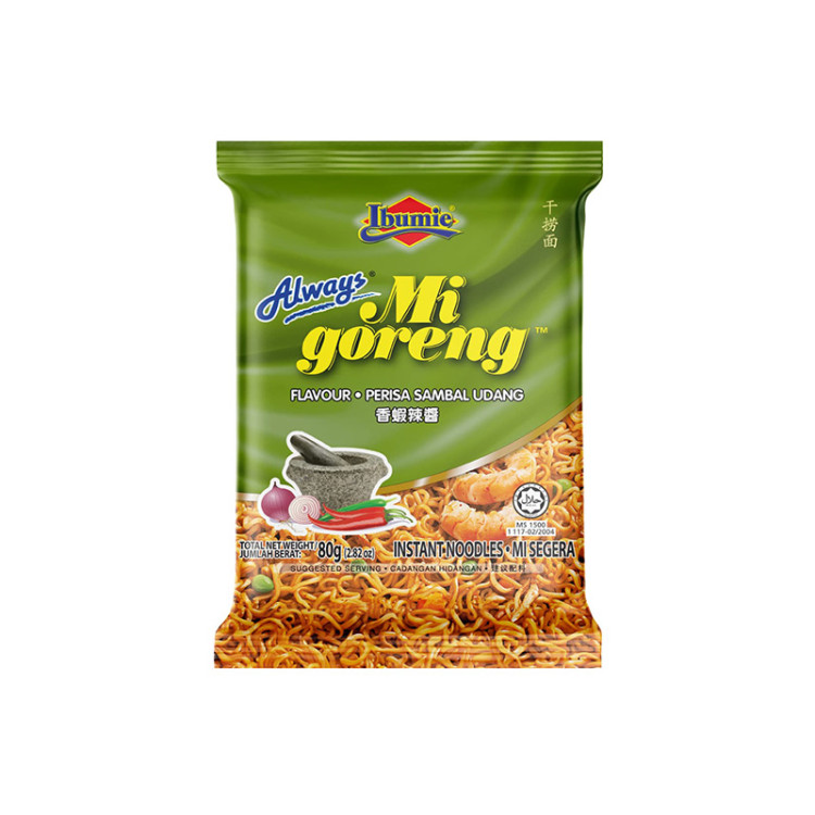 Лапша б/п Ми Горенг креветочная в соусе Самбал, м/у 80 г