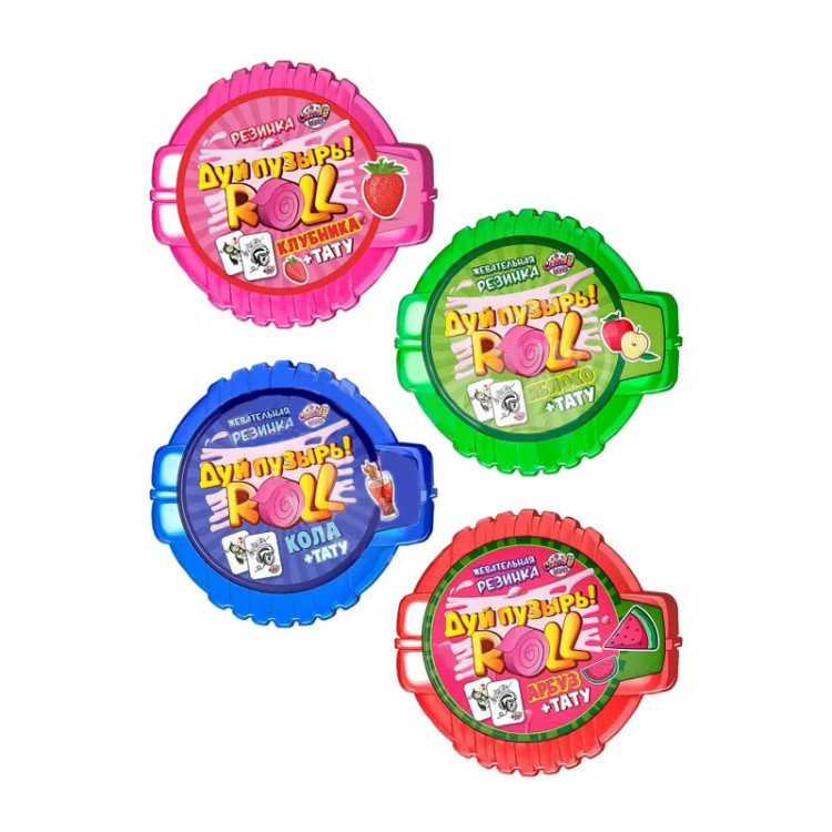 Жевательная резинка Дуй пузырь! ROLL + тату, 10 г