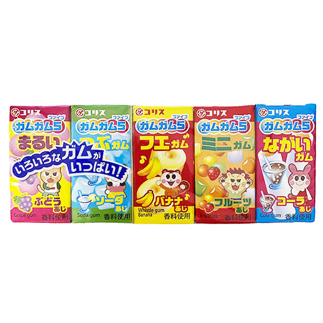 Жевательная резинка CORIS ассорти (виноград/банан/фрукты/кола/содовая), 37г