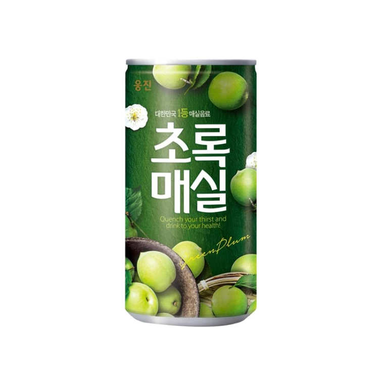 Напиток безалкогольный Зеленая слива Woongjin, ж/б 180 мл