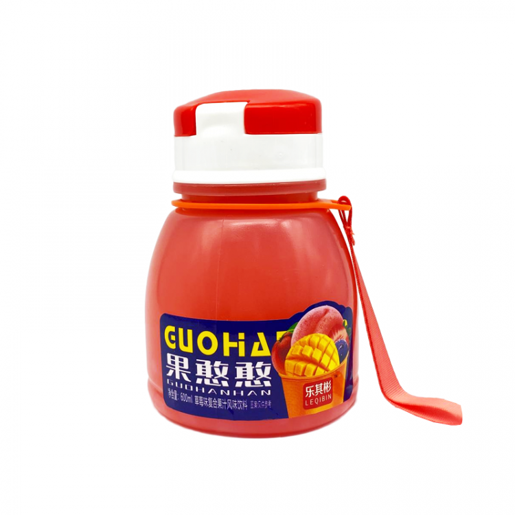 Фруктовый напиток LEQIBIN с кусочками желе со вкусом клубники, 600 мл