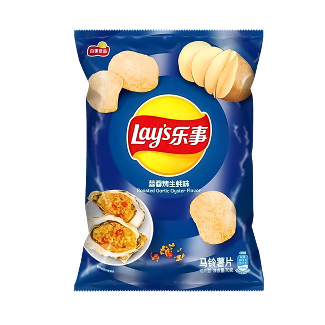 Чипсы Lay's со вкусом устрицы и жареного чеснока, 70 гр