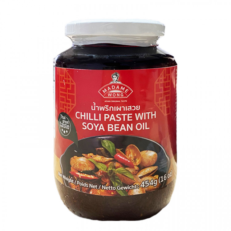 Паста чили с соевым маслом "НАМ ПРИК ПАО", 454 гр., MADAME WONG