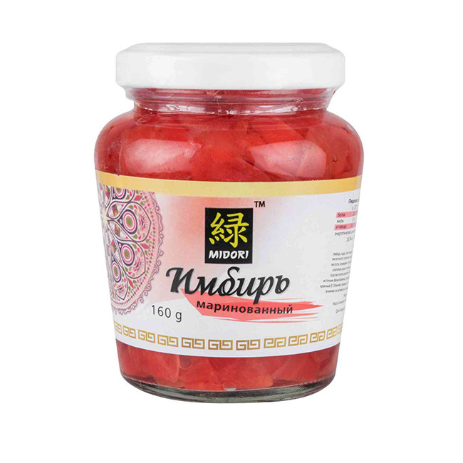 Имбирь маринованный розовый (в банке) Мидори, 160 гр.
