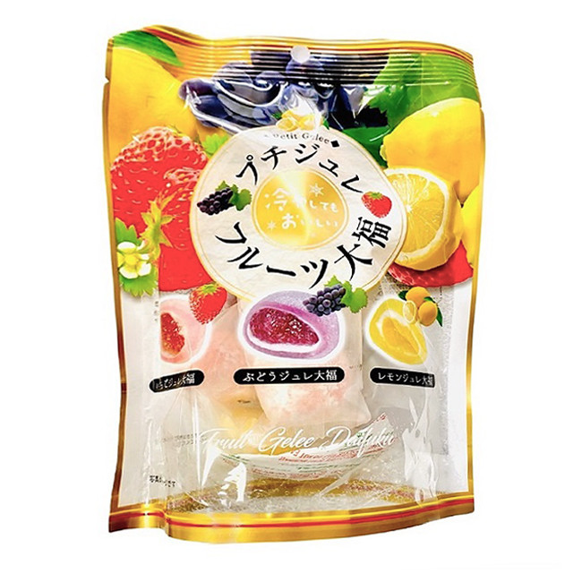 Моти с фруктовой начинкой трех видов: клубника, виноград, лимон, Kubota Seika, 125 гр, Япония