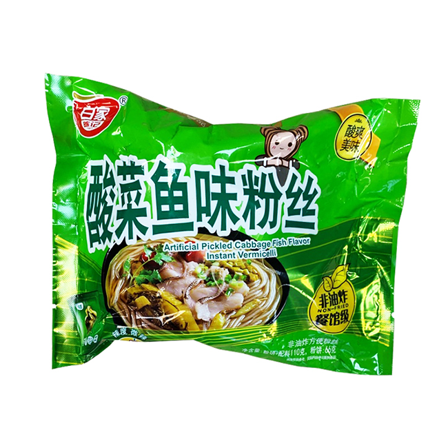 Лапша б/п рисовая с квашеной капустой и рыбой Chenji, 110 г