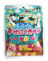 Жевательные мармелад "Счастливые лапки" в форме кошачьих лапок виноград и яблоко, 70 гр, Япония