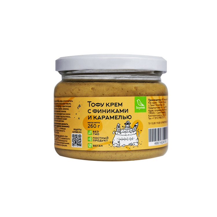 Тофу крем с финиками и карамелью, 260 гр
