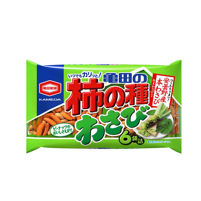 Снеки рисовые «Какинотане» со вкусом васаби и арахисом (6 пак.), 164 - 173 гр, Япония