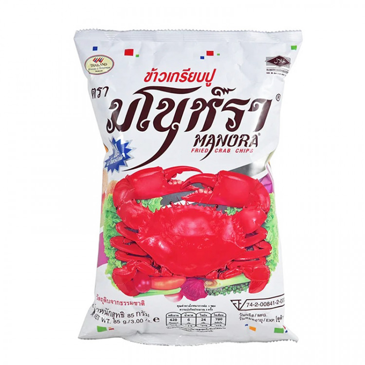 Чипсы из тапиоки со вкусом краба Manora, 75 гр