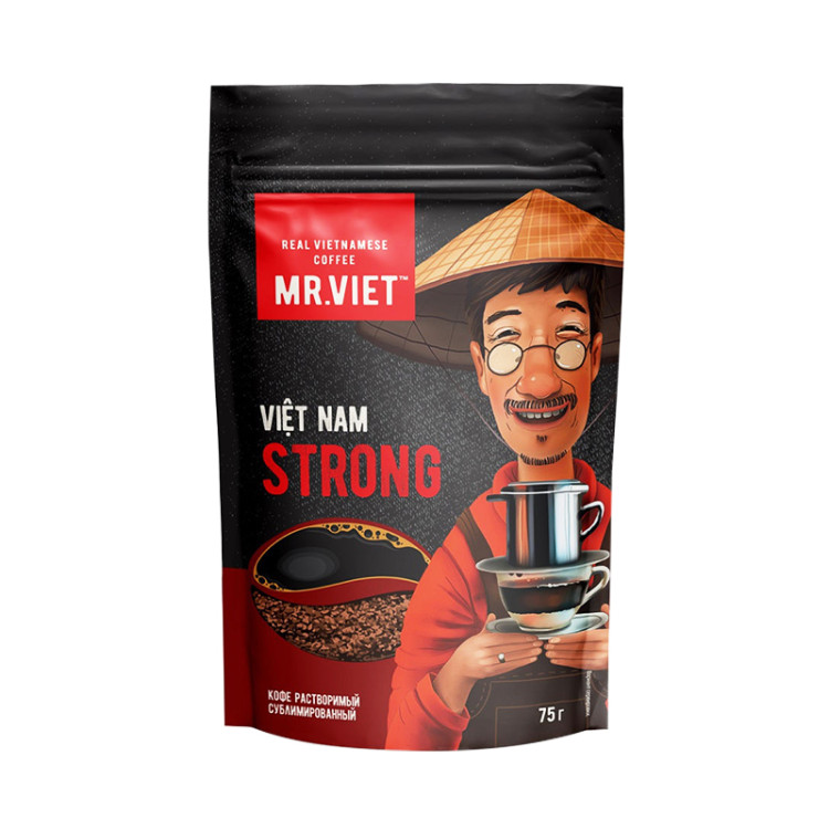 Кофе растворимый сублимированный Мистер Вьет "Робуста", 75 г