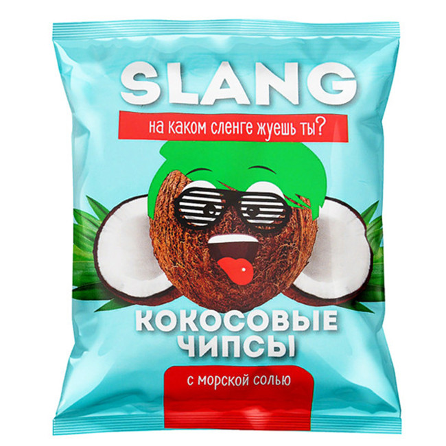 Кокосовые чипсы SLANG с морской солью, 30 гр