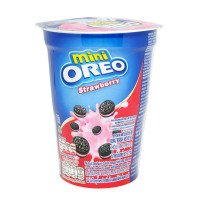 Печенье Oreo мини с клубничным кремом, стакан, 55-61,3 г