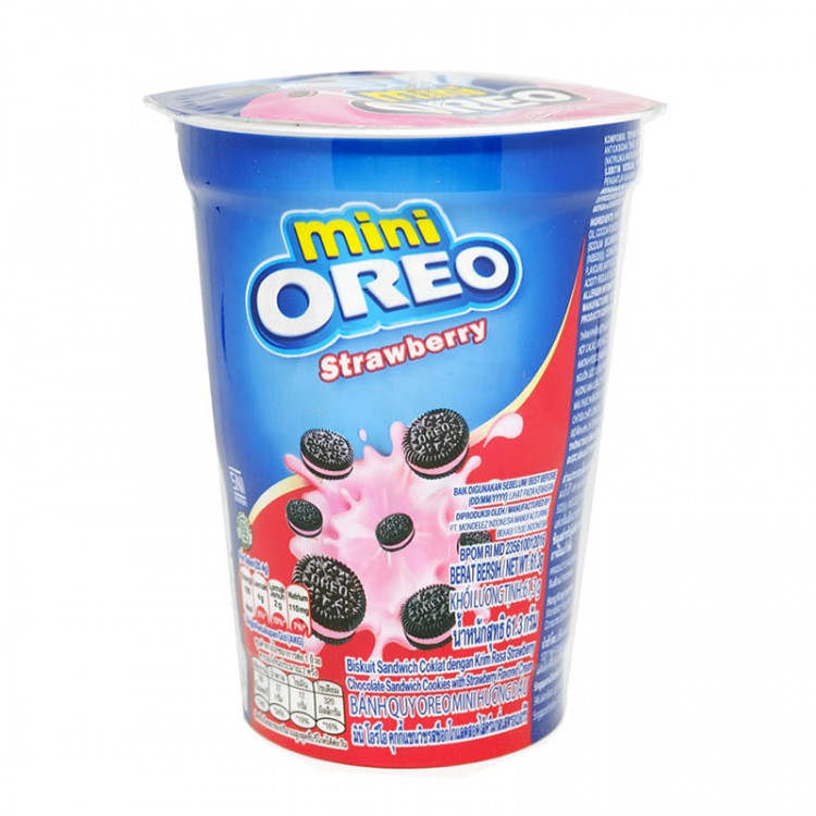 Печенье Oreo мини с клубничным кремом, стакан, 55-61,3 г