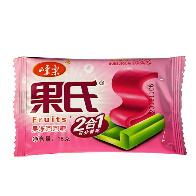 Жевательная резинка Fruits 2в1 клубника18 г